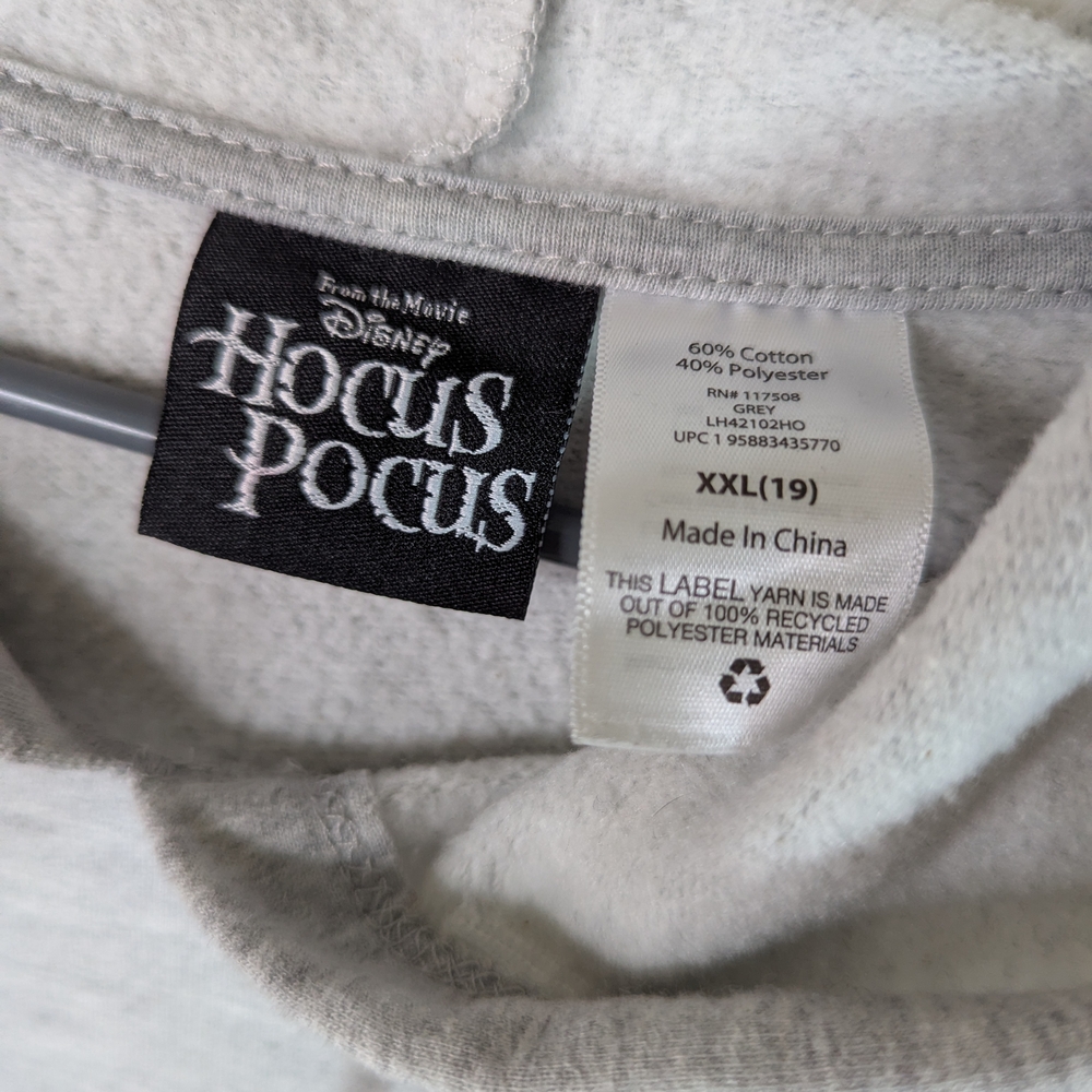 Disney's Hocus Pocus Womens Gray Sanderson Sisters Witch Hoodie Sweatshirt 2XL - Picture 3 of 11